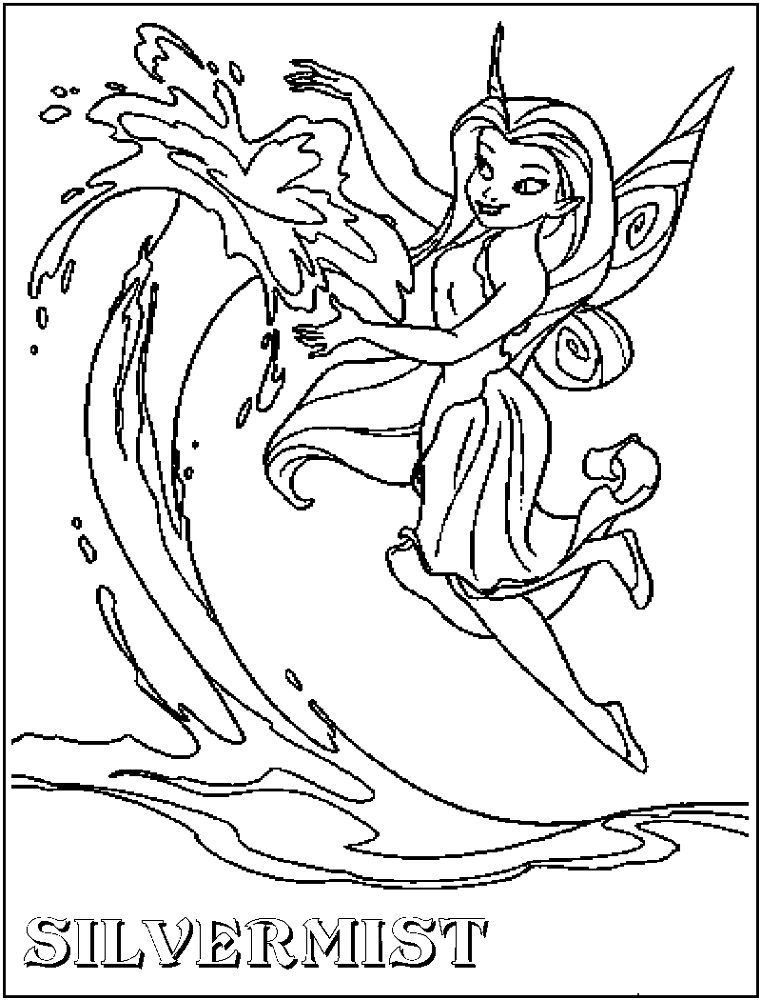 tinkerbell water fairy coloring pages