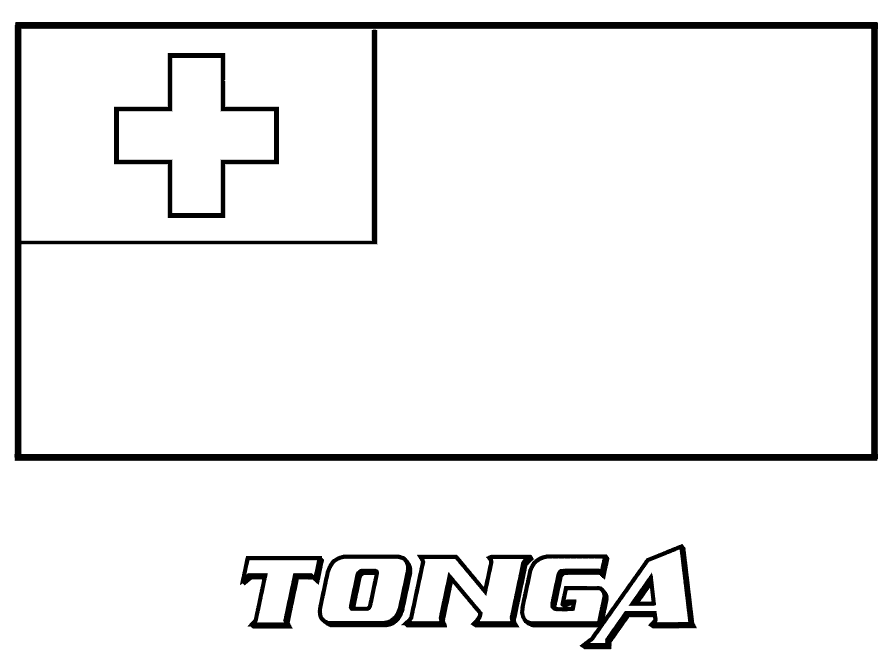 Tonga Flag Coloring Page