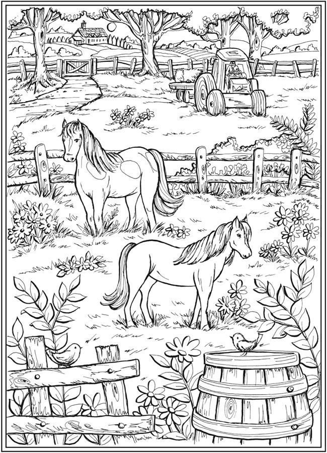 Tractor Horse Coloring Pages