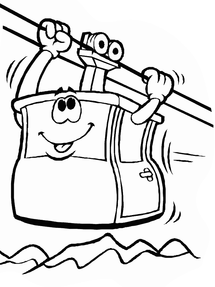 Tram Transportation Coloring Pages
