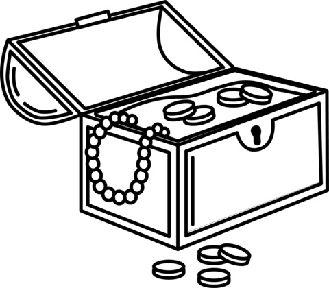 Treasure Chest Coloring Pages