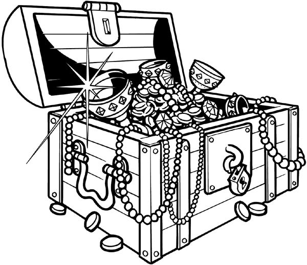 Treasure Chest Jewelry Coloring Pages