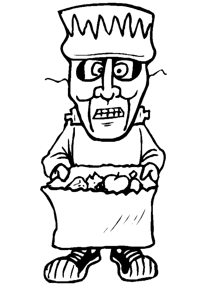 Halloween Frankenstein Coloring Page