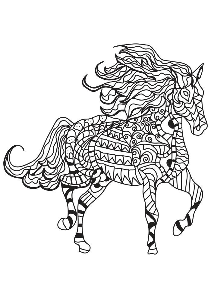 tribal paint horse coloring pages