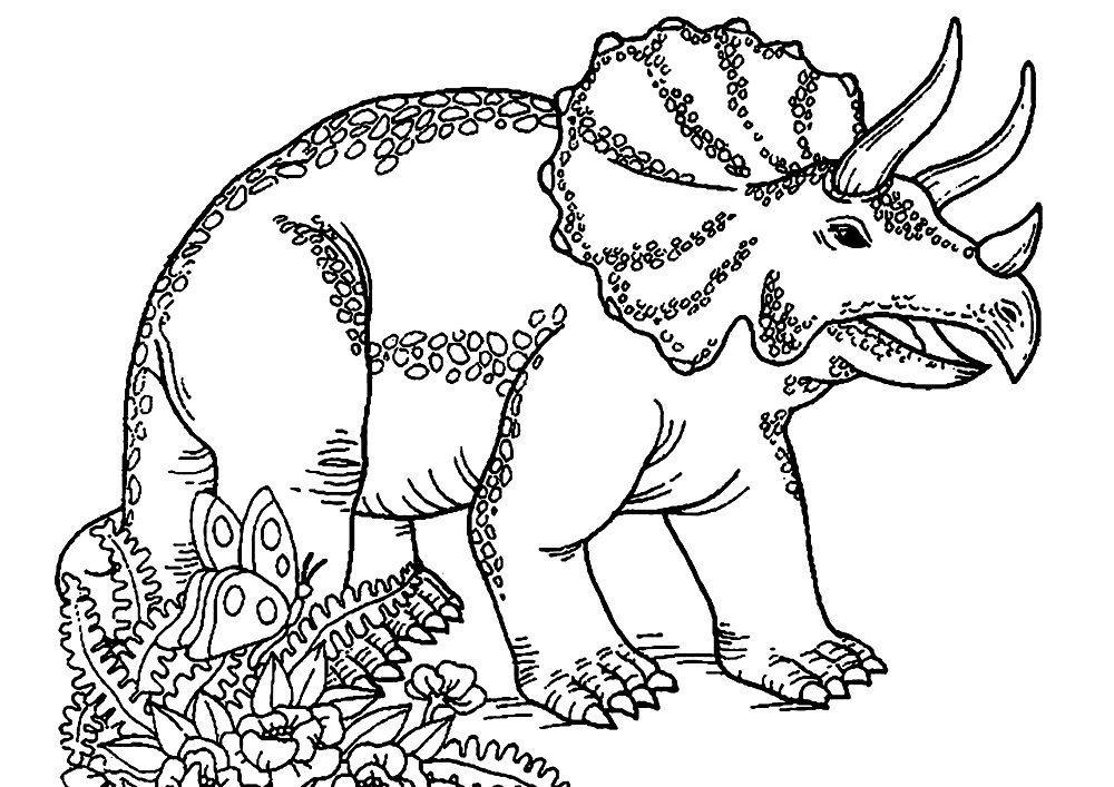 Triceratops Dinosaur Coloring Pages