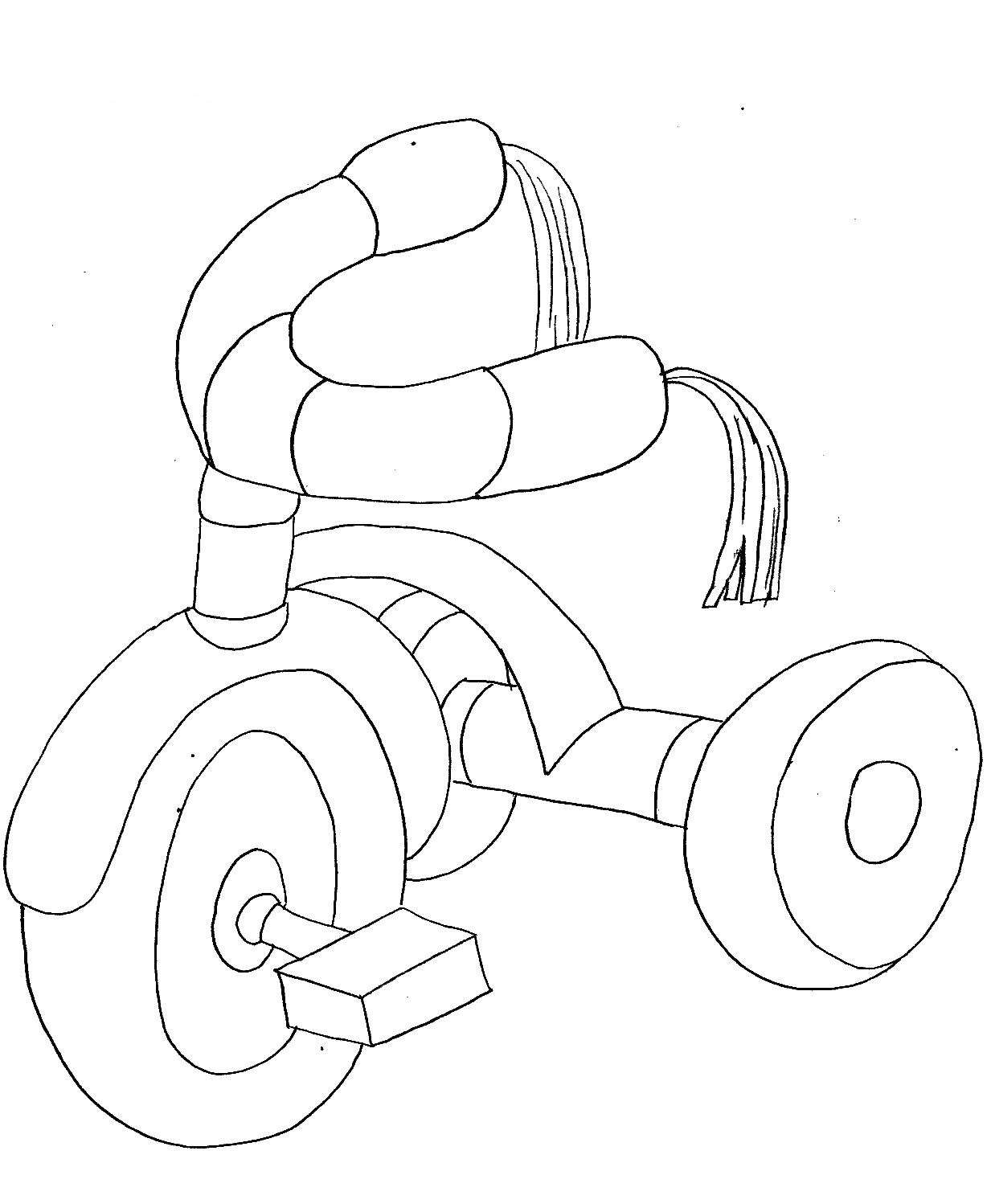 Tricycle Transportation Coloring Pages