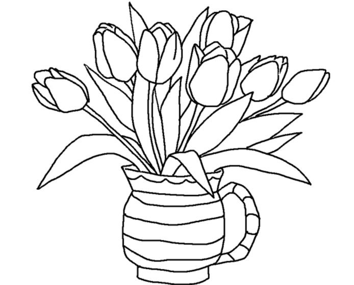 Tulips Coloring Page & coloring book. 6000+ coloring pages.