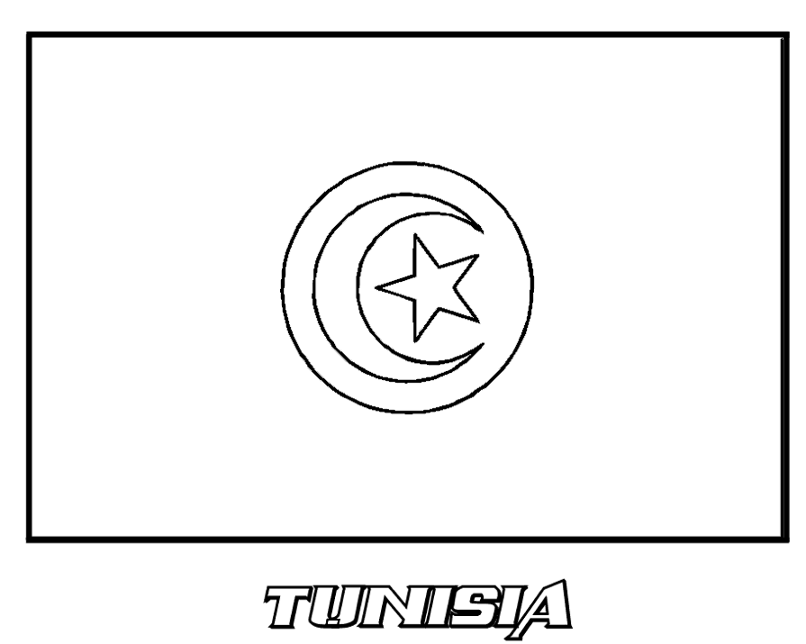 tunisia flag coloring page