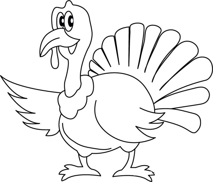 Turkey Coloring Page for Toddlers