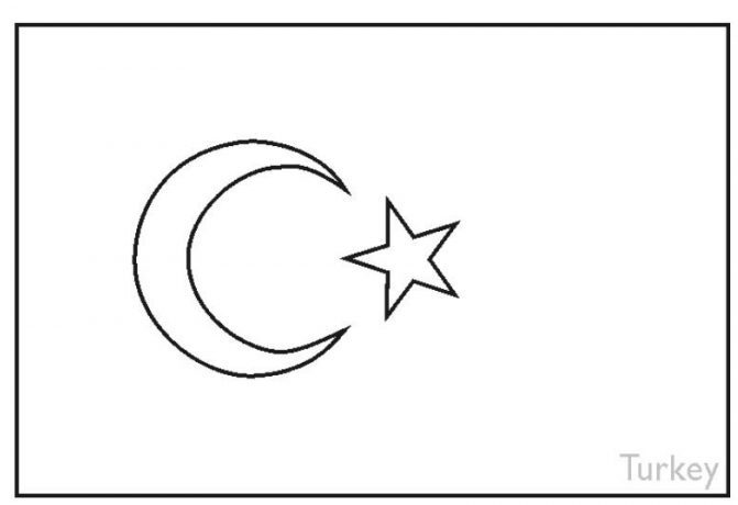 Turkey Flag Coloring Page