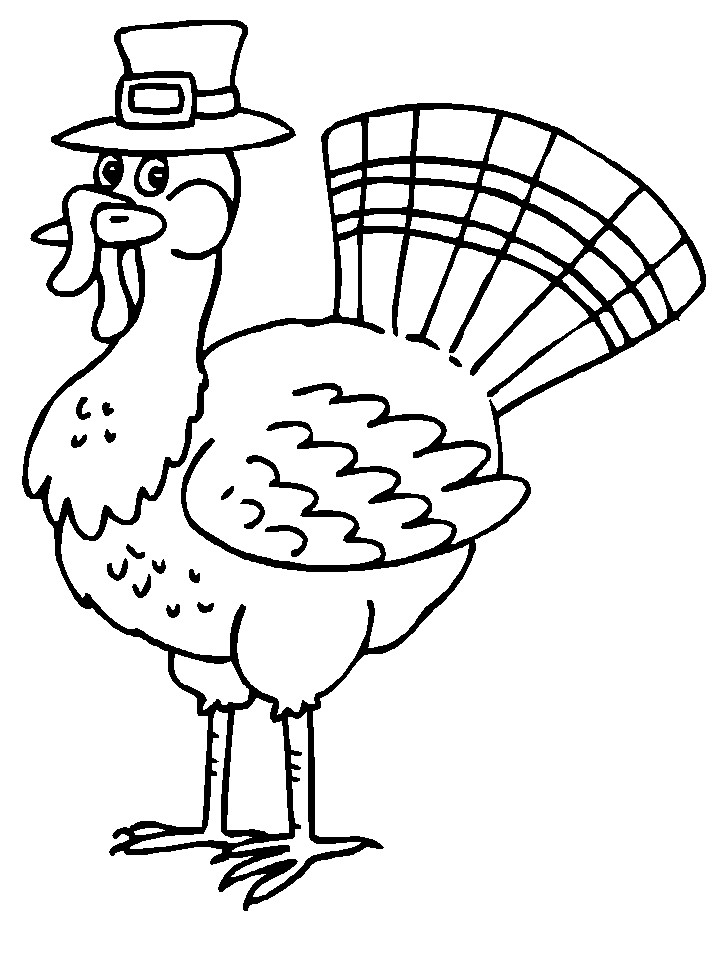 Cartoon Turkey Coloring Page