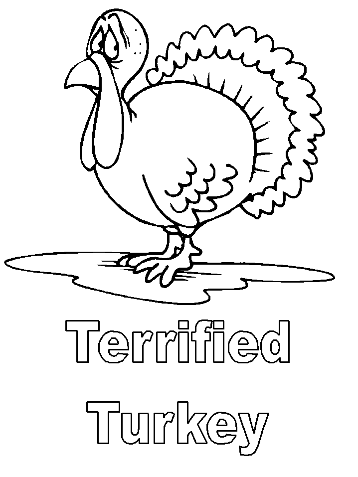 Terrified Turkey Coloring Pages