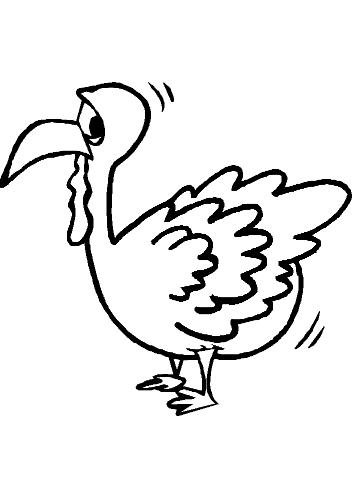 Afraid Turkey Animals Coloring Pages