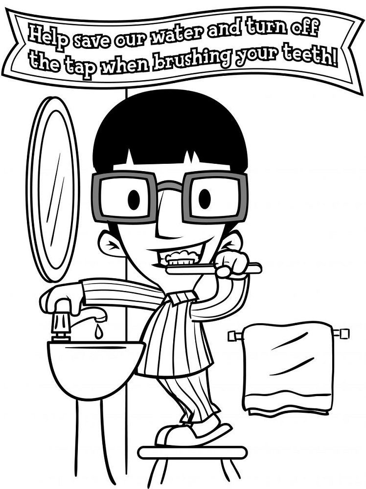 turn off water cartoon coloring pages
