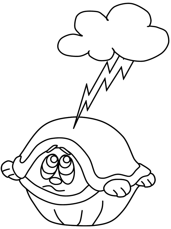 Afraid Turtle Coloring Pages