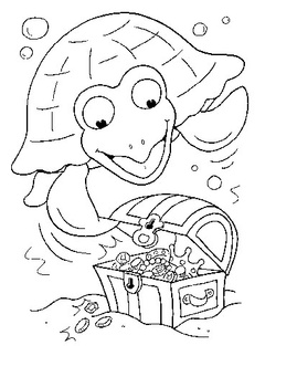 Turtle in Ocean coloring page