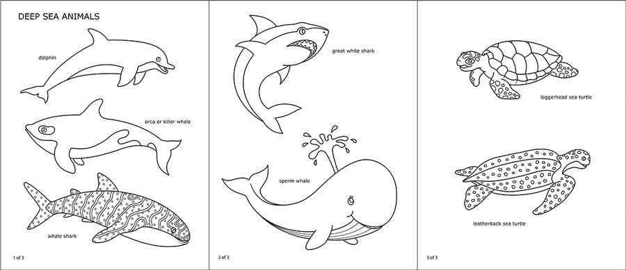 under water animals coloring pages