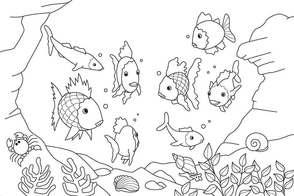 under water marine coloring pages