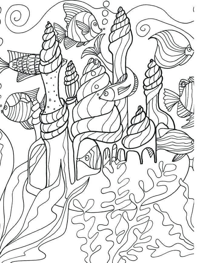 under water sea life coloring pages