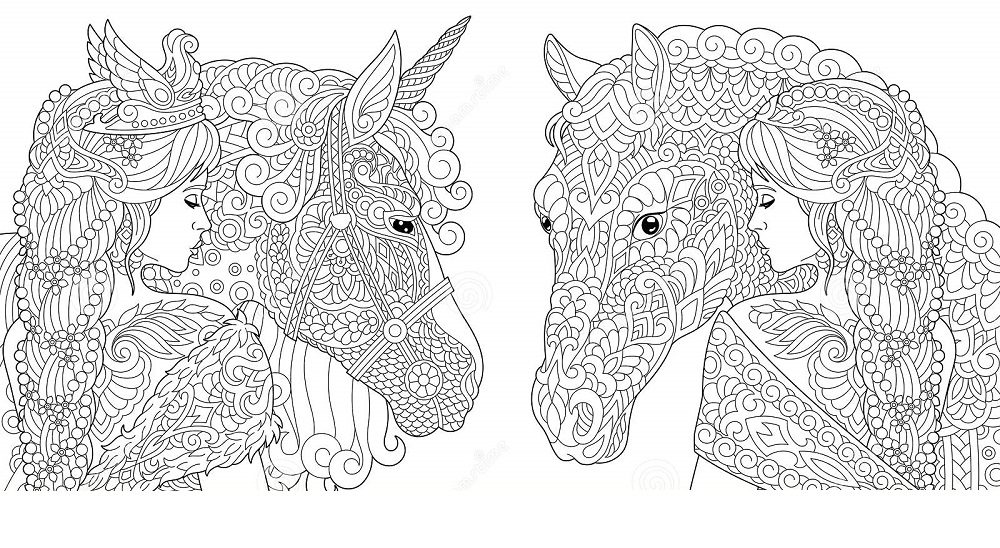 unicorn and horse coloring pages