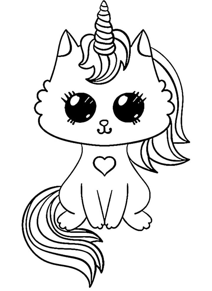 unicorn cat coloring pages