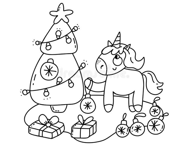 unicorn christmas coloring pages