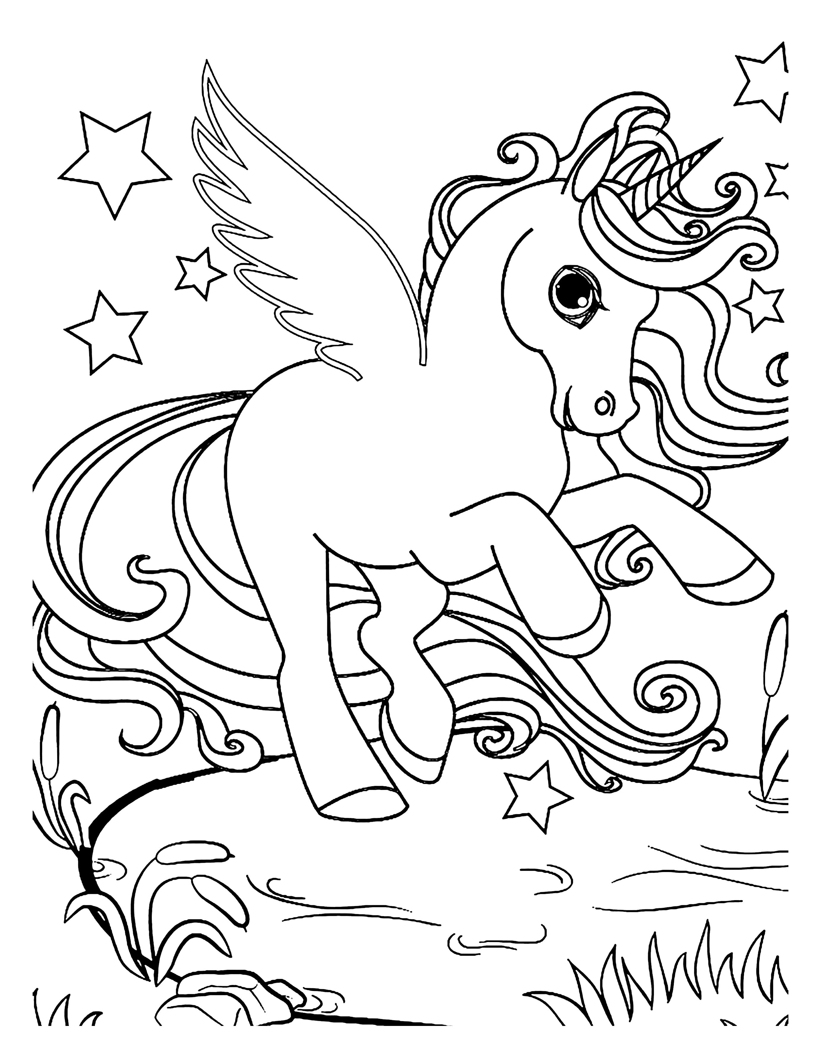 unicorn coloring pages cute