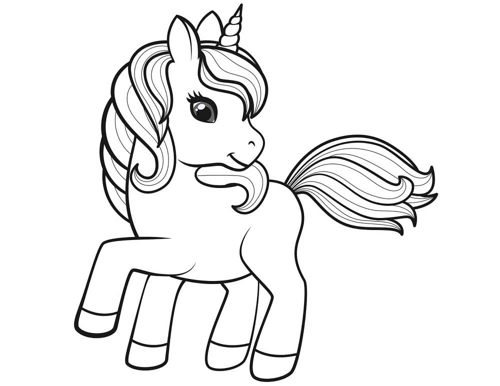 unicorn coloring pages easy