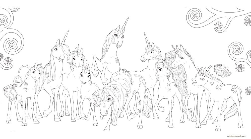 unicorn family coloring pages