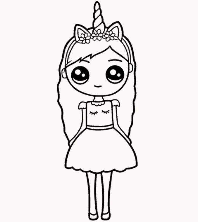 unicorn girl coloring pages