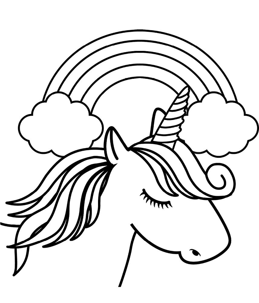unicorn head coloring pages