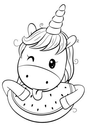 unicorn kawaii coloring pages
