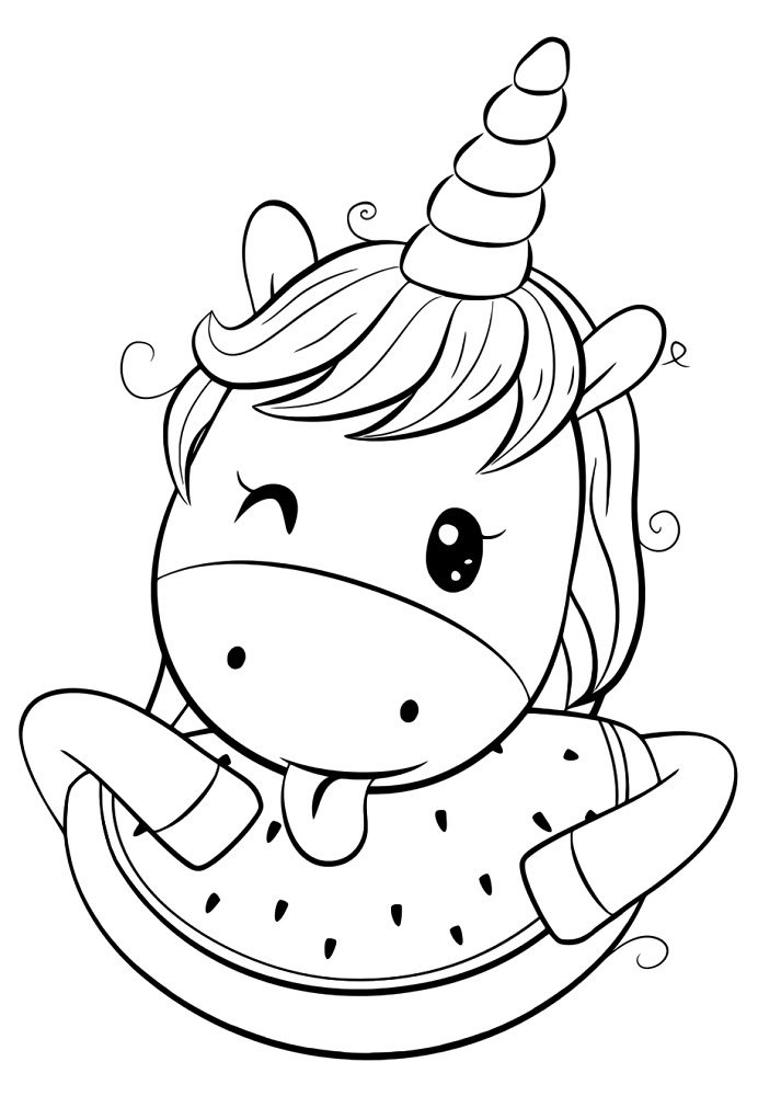 unicorn kawaii coloring pages