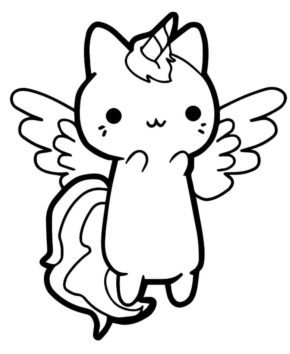unicorn kitty coloring pages