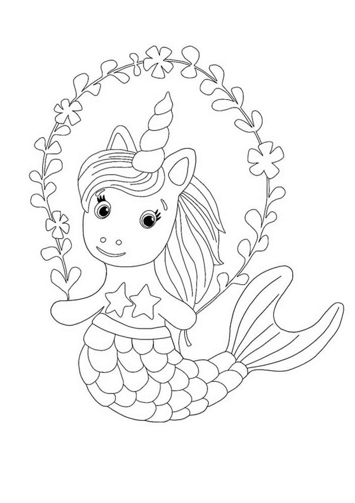 unicorn mermaid coloring pages