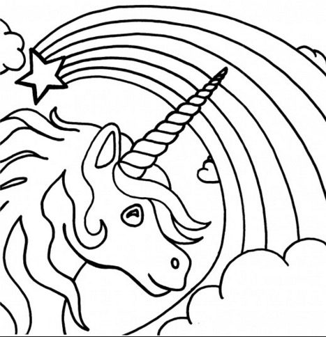 Unicorn Rainbow Coloring Page & Coloring Book