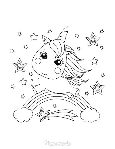 unicorn with rainbow coloring pages