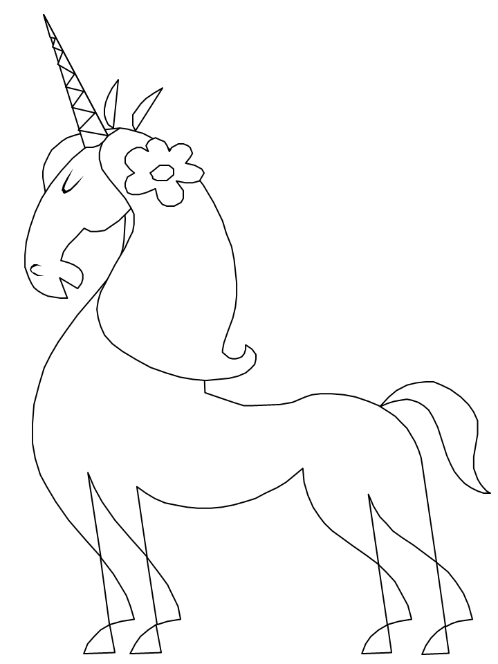 Girl Unicorn Coloring Pages