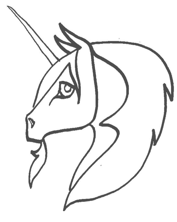 Unicorn Head Coloring Page