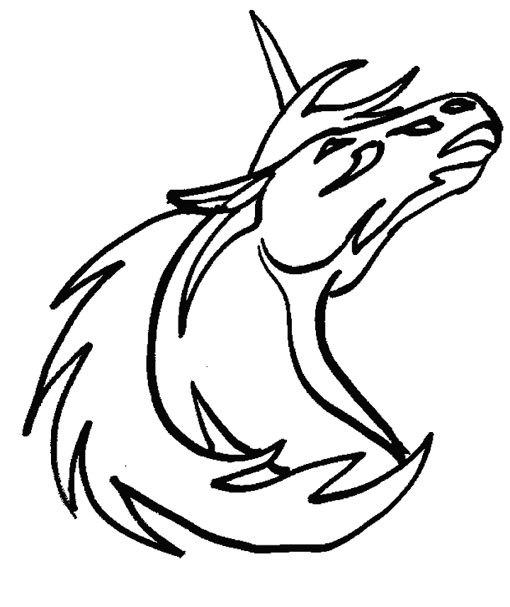 Unicorn Head Coloring Pages