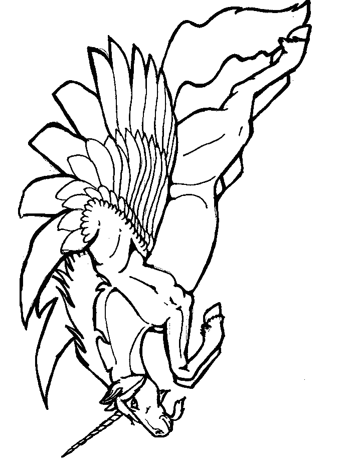 Unicorn Pegasus Coloring Pages Free