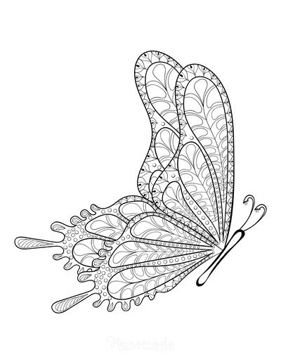 unique butterfly coloring pages for adults