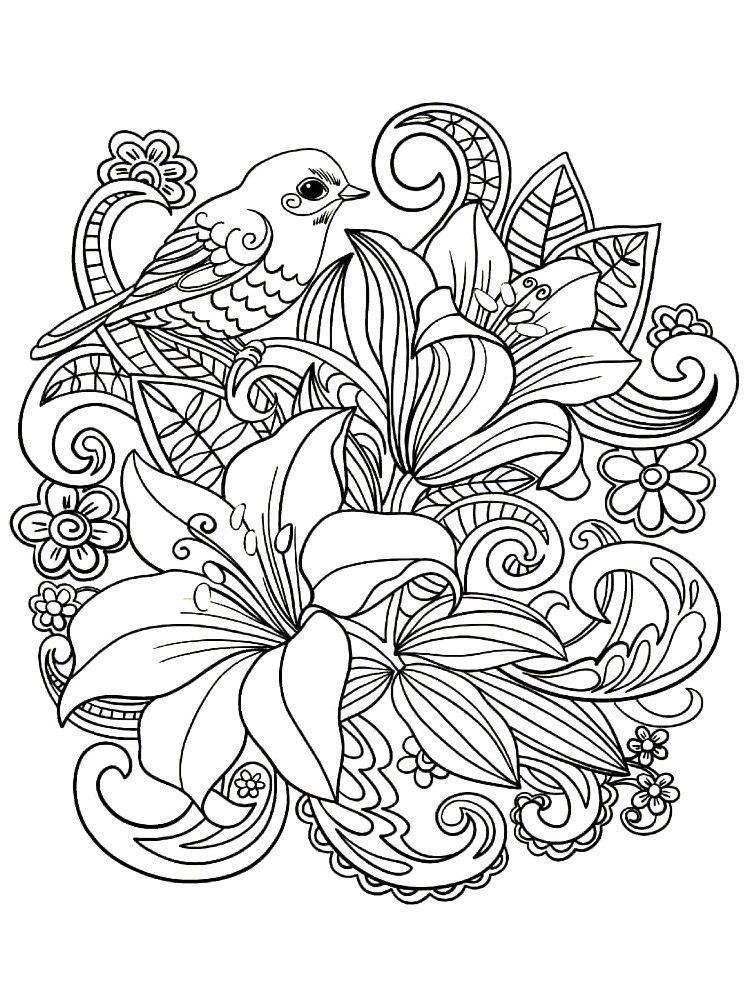 unique flower flower coloring pages