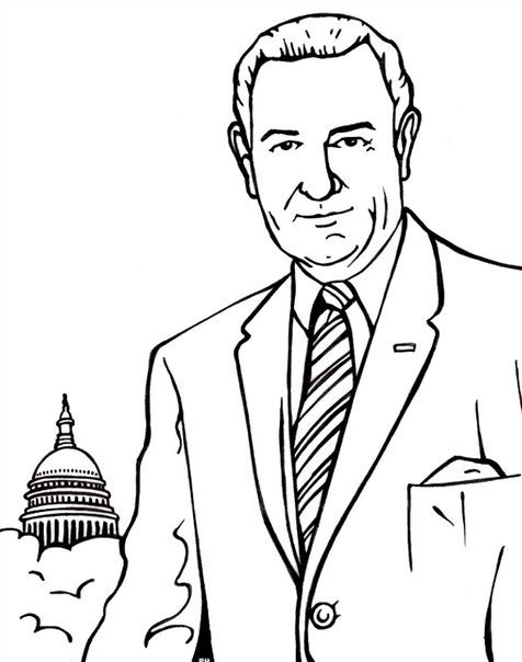 President Lyndon Johnson Coloring page