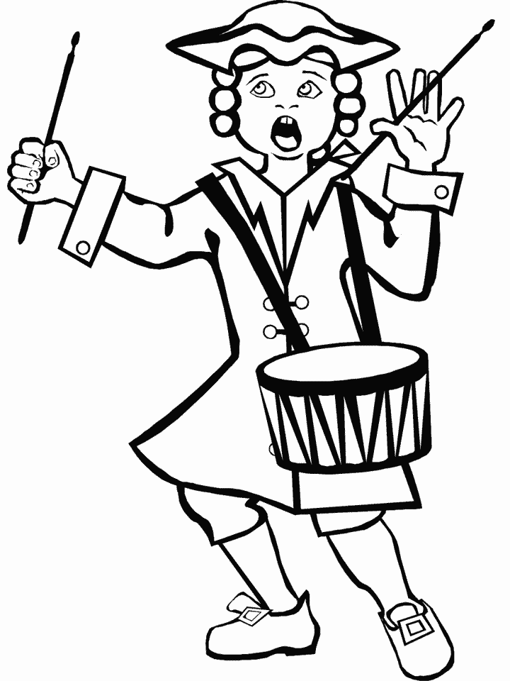 USA Drummer Coloring Pages