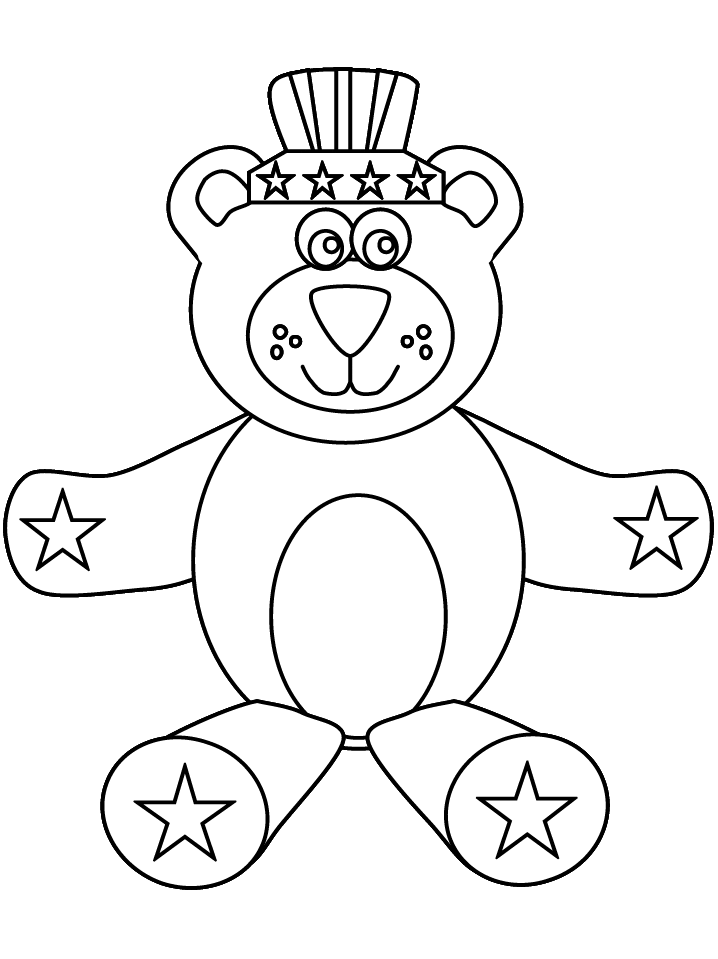 USA Bear Coloring Pages