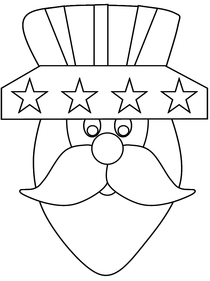 Usa Hat Face Coloring Pages