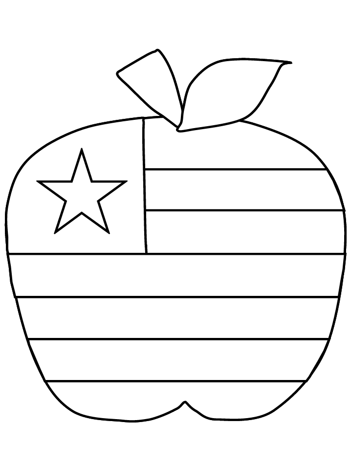USA Apple Coloring Pages