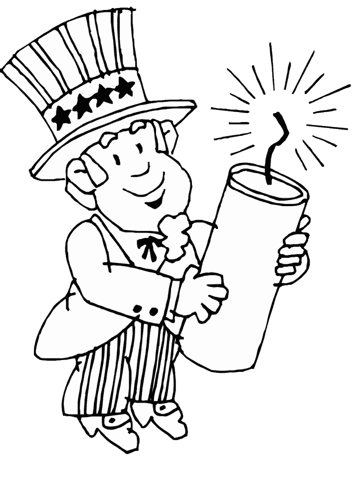 USA Firecracker Coloring Pages