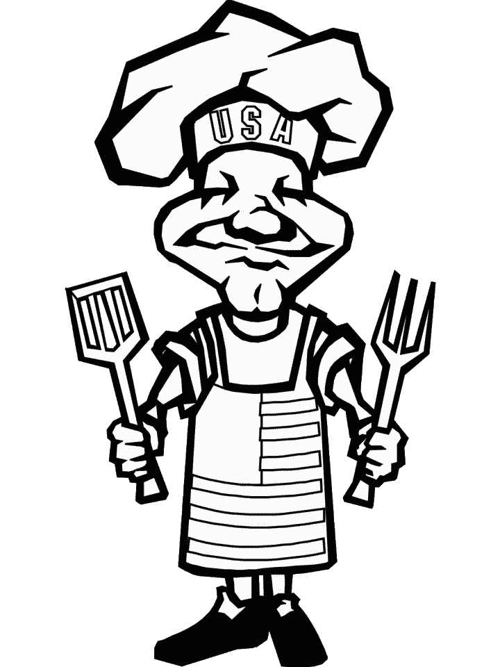 USA Chef Coloring Pages